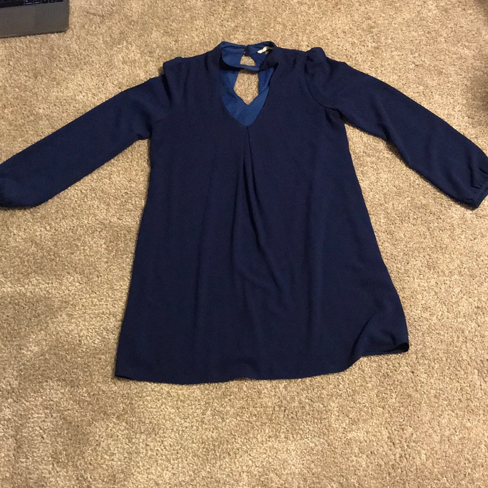 navy blue long sleeve dress